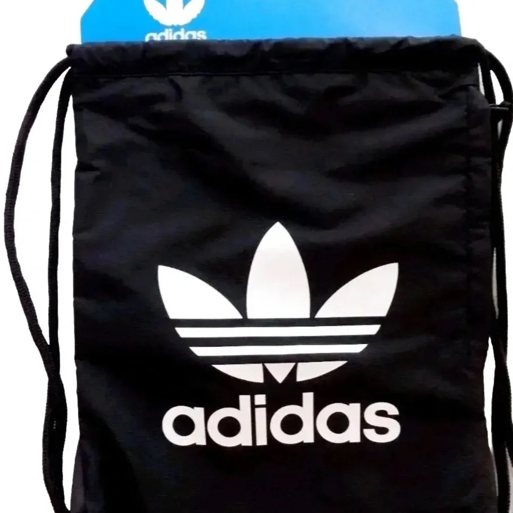 Adidas BlackDrawstring Cinch Sack Backpack ,Zipper pocket,  Sport,locker storage